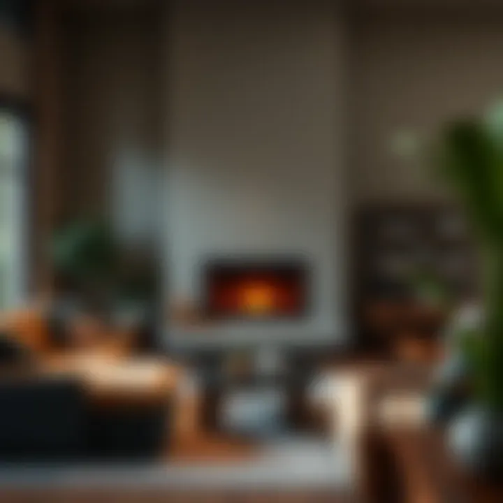 Cozy family room with a stylish fireplace unit