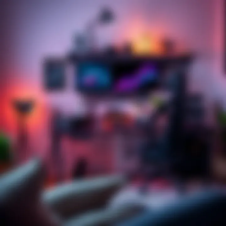 Aesthetic Gaming Desk with Stylish Decor Decorated gaming desk with stylish decor and gaming gear