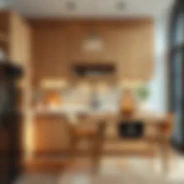 Decorative elements enhancing the aesthetic of wooden kitchen