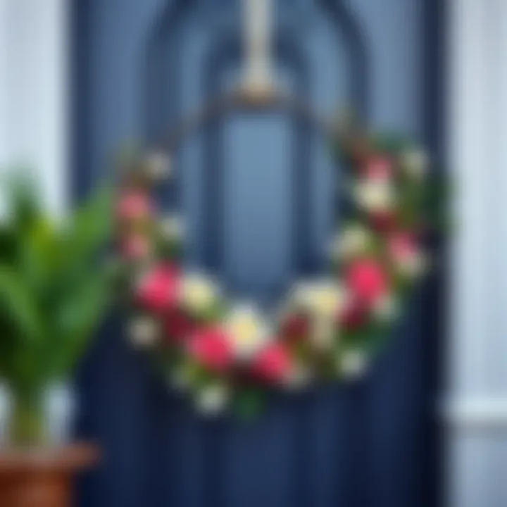 Elegant Floral Door Wreath Elegant decorative door wreath with flowers