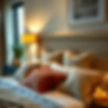 Comfortable bedroom with decorative pillows