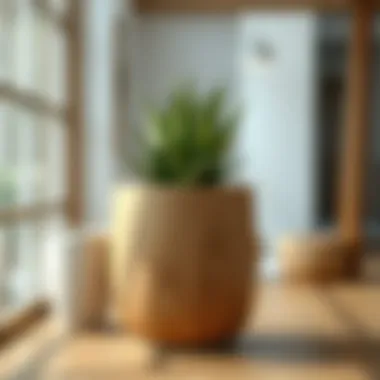 Rustic wooden planter with natural finish