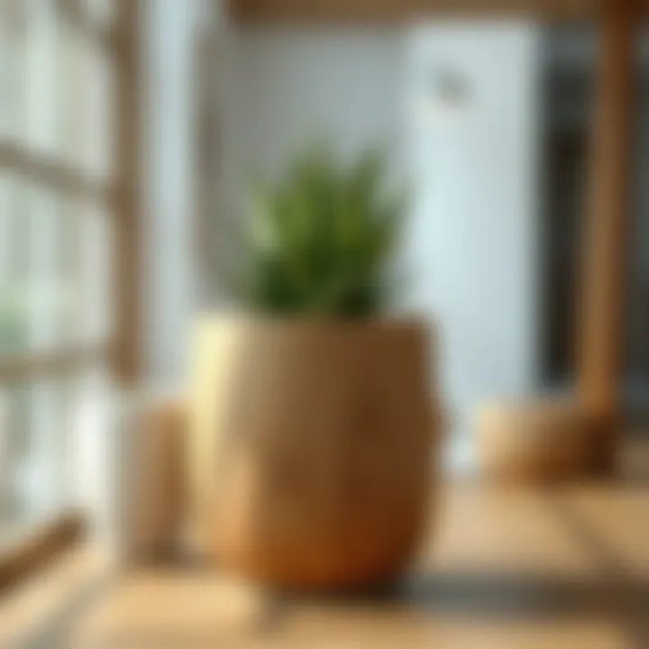 Rustic wooden planter with natural finish