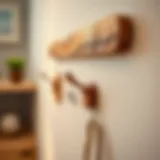 Elegant decorative wall hooks made from natural wood