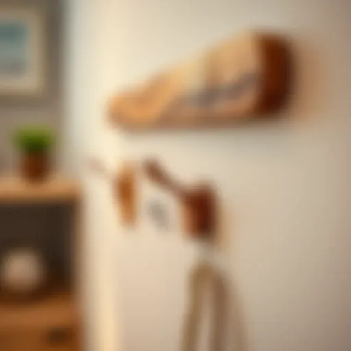 Elegant decorative wall hooks made from natural wood