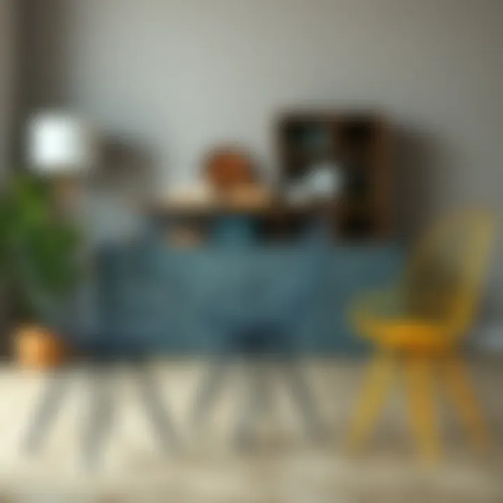 A variety of color options for iron wire chairs in interior design