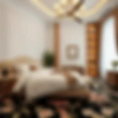 Luxurious floral patterned carpet adding charm to a bedroom