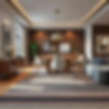 Contemporary striped patterned carpet in a cozy dining area