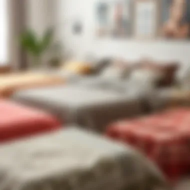Variety of single bed covers displayed