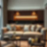 Luxurious double sofa cushion in a modern living room