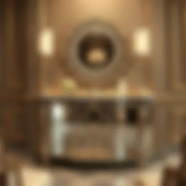Elegant mirrored console with intricate design