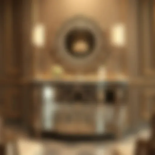 Elegant mirrored console with intricate design