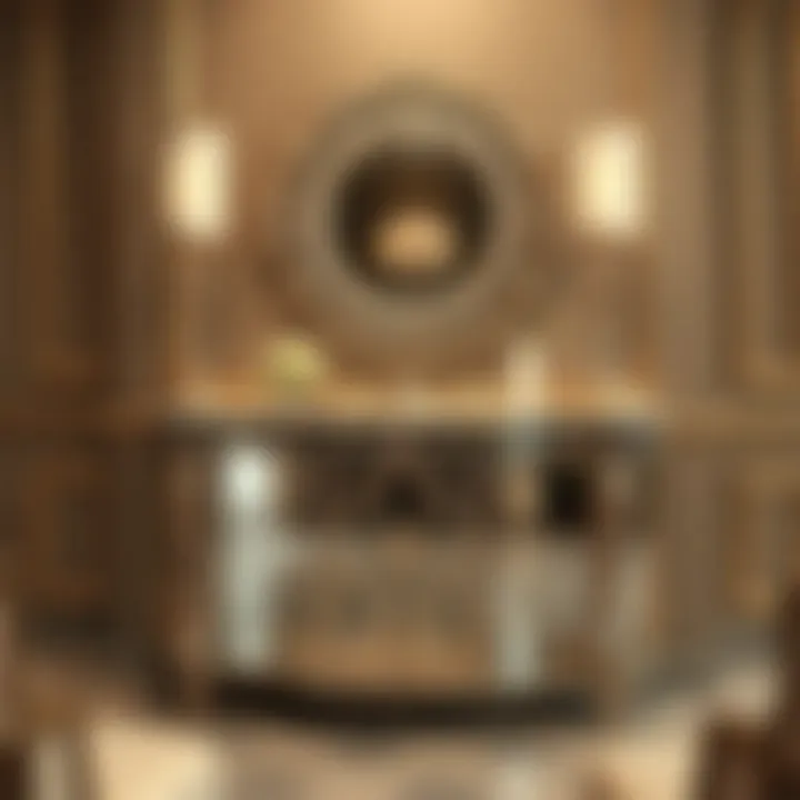 Elegant mirrored console with intricate design