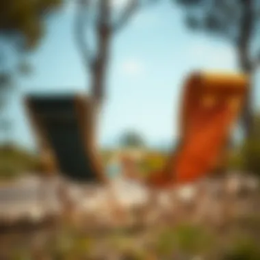Close-up of durable materials used in camping chairs