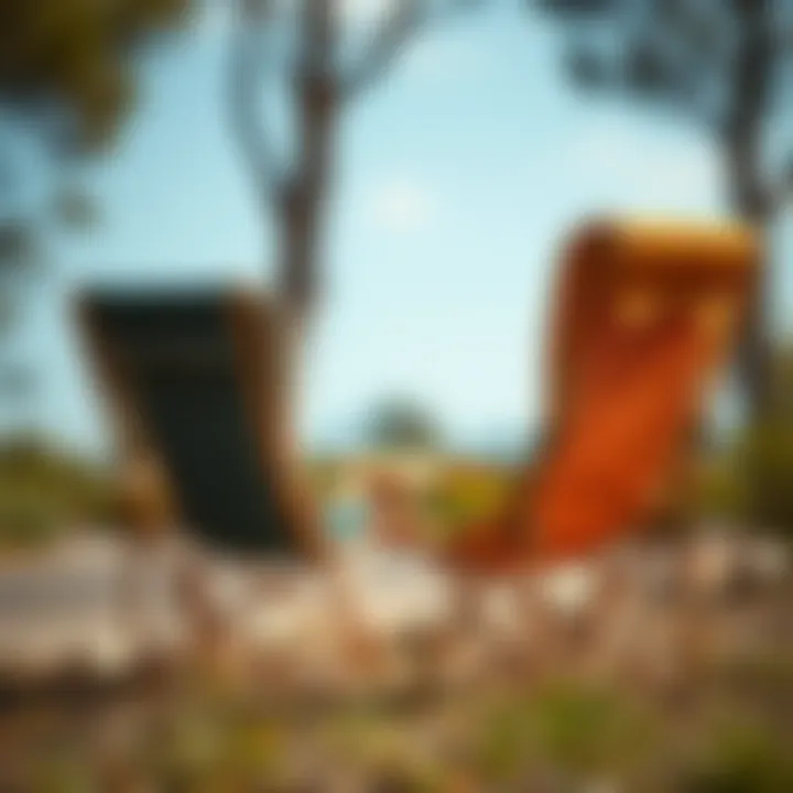 Close-up of durable materials used in camping chairs