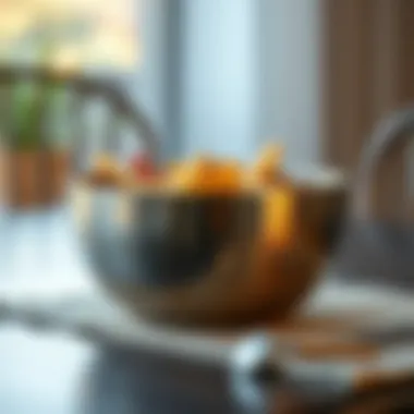 Durable metal dining bowl showcasing functionality