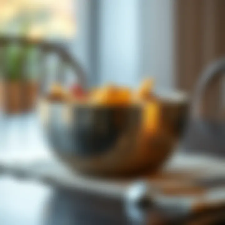 Durable metal dining bowl showcasing functionality