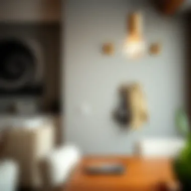 Stylish Interior with Innovative Wall Hooks Stylish interior featuring innovative wall hooks