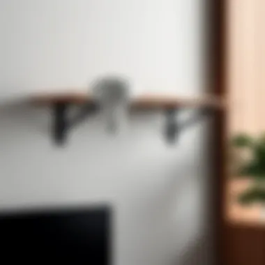 Functional metal shelf bracket supporting a floating shelf