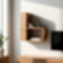 Stylish wall-mounted shelf showcasing modern design elements