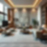 Luxurious wall-to-wall carpet installation in a modern living room