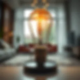 The sleek design of an E14 LED bulb illuminating a modern living space