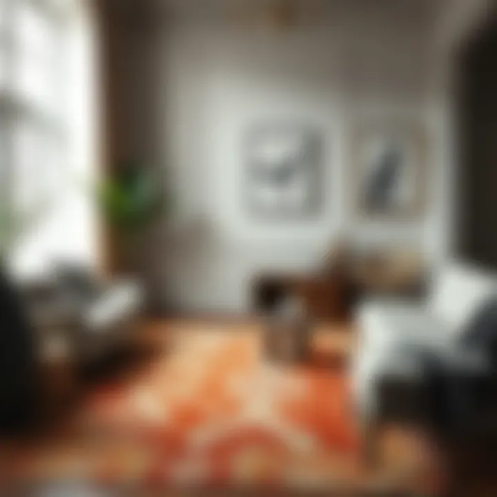 Stylish Room with Handwoven Rug Elegant room featuring a beautifully placed handwoven rug