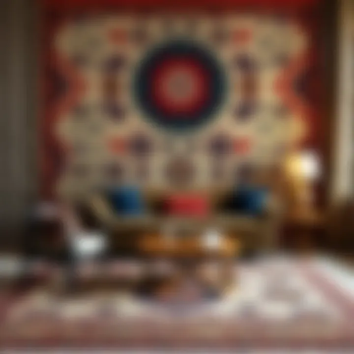 Traditional Woven Rug Patterns Intricate patterns of a traditional woven rug showcasing craftsmanship