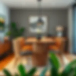 Elegant bamboo table and chairs set in a modern home