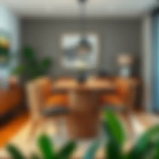 Stylish Bamboo Dining Ensemble Elegant bamboo table and chairs set in a modern home