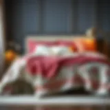 Elegant bedspread selection showcasing various fabrics and patterns