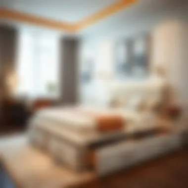 Elegant double bed with storage drawers