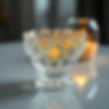 Intricate Glass Design Elegant glass candy dish showcasing intricate design