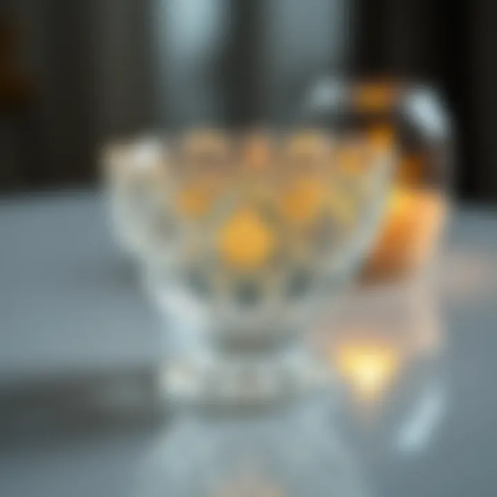 Intricate Glass Design Elegant glass candy dish showcasing intricate design