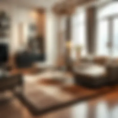 Stylish Rug in Elegant Living Room Elegant living room with a stylish rug