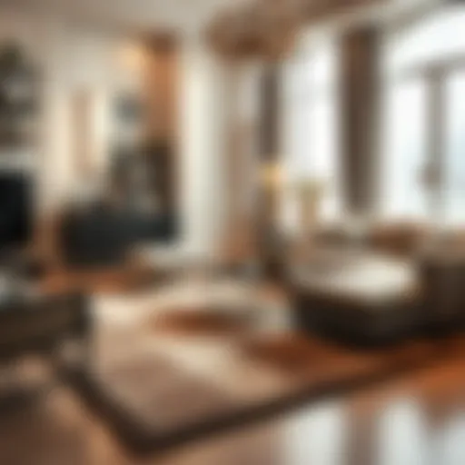 Stylish Rug in Elegant Living Room Elegant living room with a stylish rug