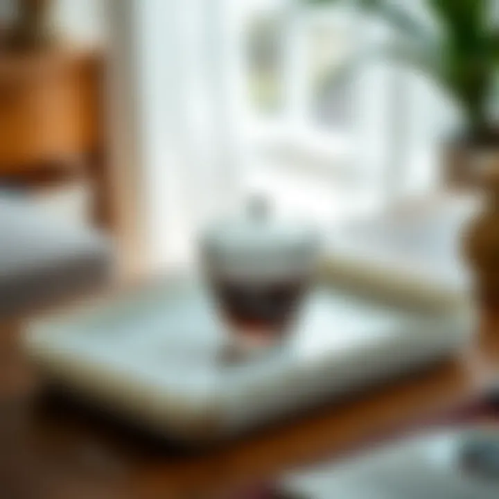 Elegant plastic tea tray with intricate design