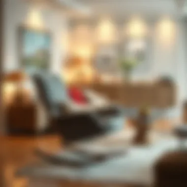 Modern Elegance: Rocking Chair in Living Room Elegant rocking chair in a modern living room setting