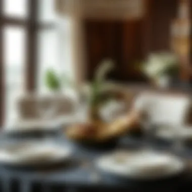 Elegant round dinnerware set displayed on a beautifully arranged dining table