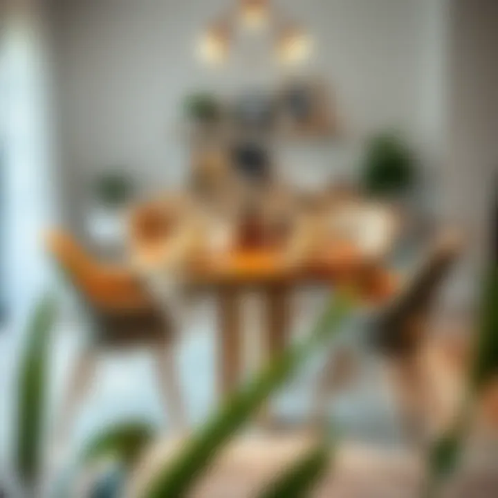 Stylish Round Table Arrangement Elegant round table set for six with stylish decor