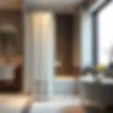 Elegant shower curtain in a modern bathroom setting