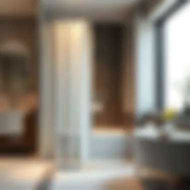 Elegant shower curtain in a modern bathroom setting