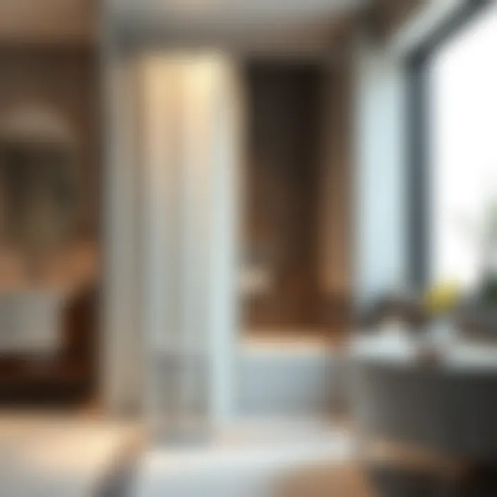 Elegant shower curtain in a modern bathroom setting