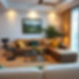 Elegant sofa cover enhancing living room decor