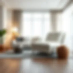 Elegant white leather chair in a modern living room setting