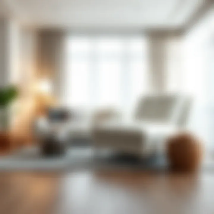 Elegant White Leather Chair in Modern Living Room Elegant white leather chair in a modern living room setting