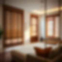 Elegant wooden blinds enhancing interior decor