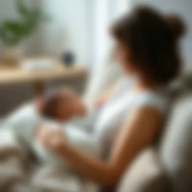 Comfortable breastfeeding pillow in use