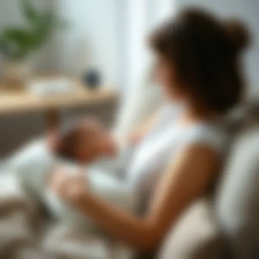 Comfortable breastfeeding pillow in use