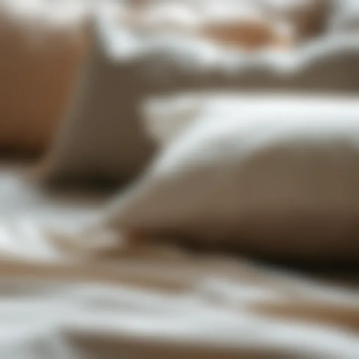 Close-up of high-quality materials used in pillows
